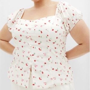 City Chic - Daydreamer Print Top - NWT - Plus Size 14 - Ivory Print - $55 Retail